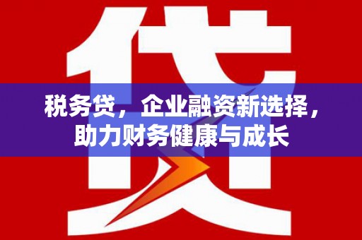 永康税务贷，企业融资新选择，助力财务健康与成长